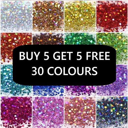 10g holographic hexagon - 10g, chunky