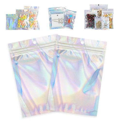 100pcs holographic rainbow zip - holographic,