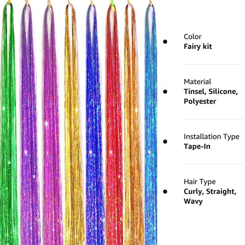Holographic hair tinsel - holographic,