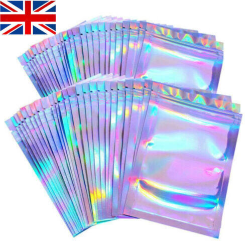100pcs holographic rainbow zip - holographic,